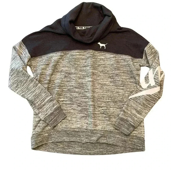 Victoria’s Secret PINK Gray Cowlneck Pullover Size Medium - Picture 1 of 7